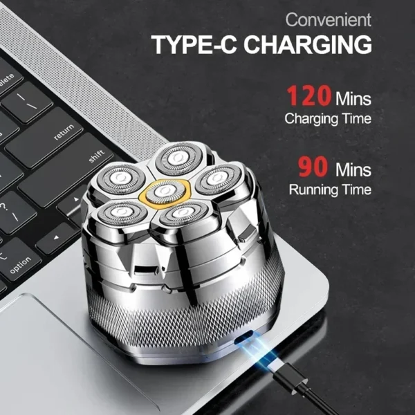 Tinsol Titanium Electric Head Shaver for Bald Men 6D Magnetic Razor Hair Trimmer Rechargeable LED Waterproof Face Hair Cutting - Image 6