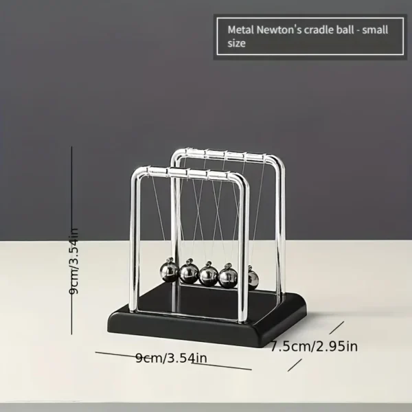 Classic Newtons Cradle Metal Desktop Ornament Black White Sphere Office Home Decor Desk Decoration for Living Room Bedroom Study - Image 2