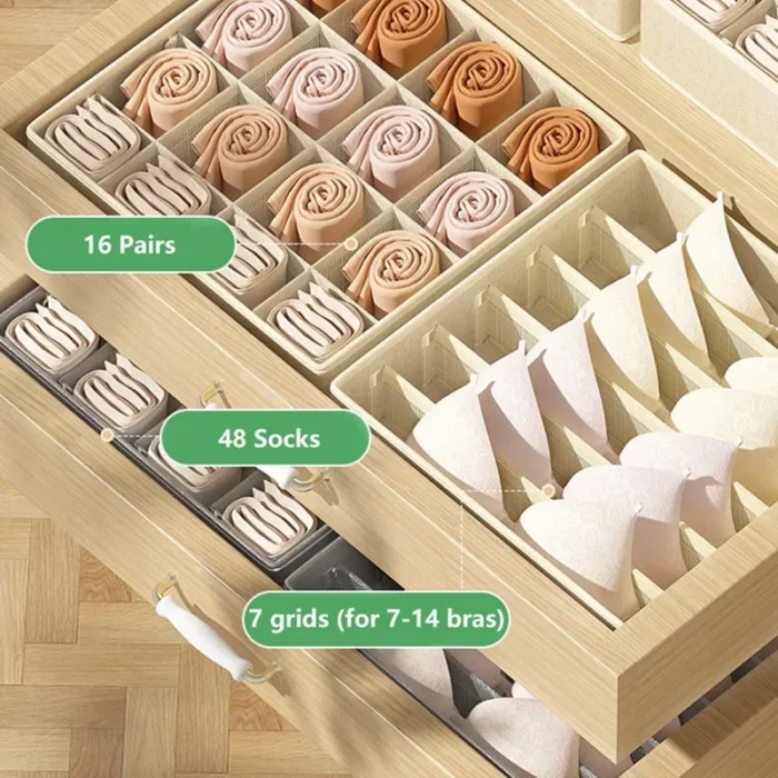 Sports Bra Underwear Organizer Storage Box Panties Socks Storage Boxes Wardrobe Clothes Organizer Cabinet Drawers Separator Box - Image 6