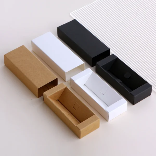 Get 100pcs Perfume Packaging Box White Black Kraft Paper Gift Box - Image 7
