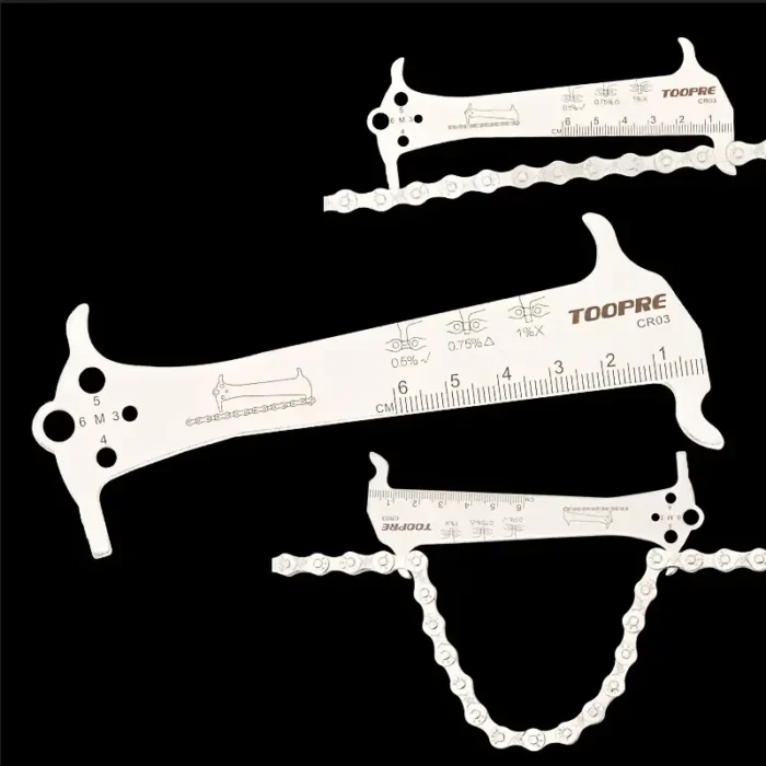 kf-Secc09e1fb2944df88029f3961684c9cbV Bicycle Chain Wear Indicator Ruler Repair Tool Stainless Steel Mountain Road Bike Chain Gauge Measurement Checker Screw Diameter - Image 1