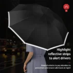 Reflective Umbrellas Reverse Three Fold 20 Bone Black Glue Automatic Sunshade Sunscreen Rain Umbrella Strong Wind Resistance - Image 2