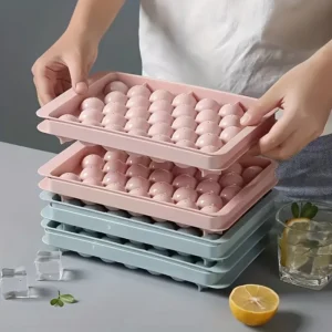 33-Cavity Round Silicone Ice Cube Tray for Making Clear Ice Balls & Spheres Beverages, Kitchen Use, Cocktail Ice Mold Stylish