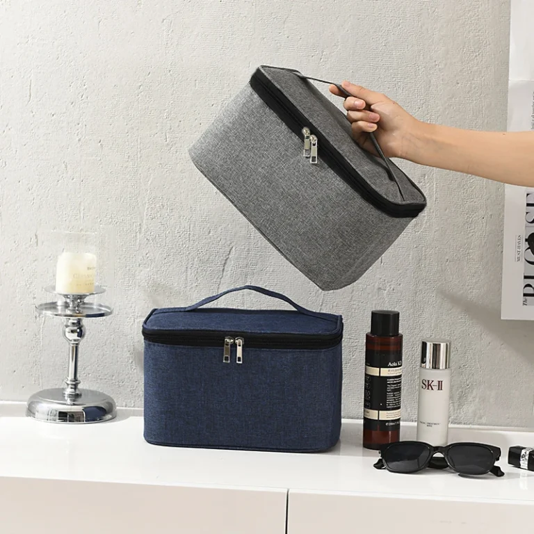1pc Business Trip Men's Toiletry Bag Double Layer Large Capacity Cosmetic Bag Oxford Cloth Storage Bag Portable Handbag - Image 2