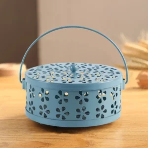 Vintage Cast Iron Mosquito Coil Holder Incense Burner - Portable Iron Incense Burner with Handle for Outdoor Camping Home Decor