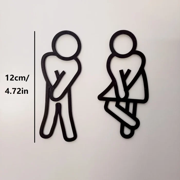 kf-Sefee2289f5d54c039838dfe33cd362acG Funny Bathroom Signs for Men Women Creative 2D Flat Restroom Door Decor Restaurant Hotel Cafe Toilet Signage Wall Sticker - Image 3