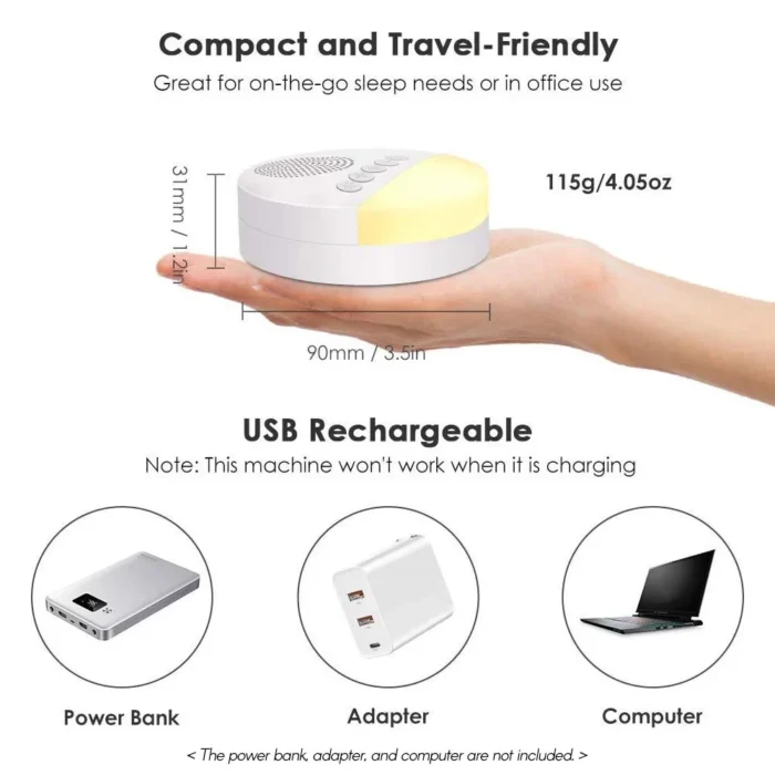 kf-Sf0e83483e49f49b4a47b65f4fa6d9f4cX Baby White Noise Machine USB Rechargeable Timed Shutdown Sleep Machine Baby Sleep Sound Player Night Light Timer Noise Player - Image 5