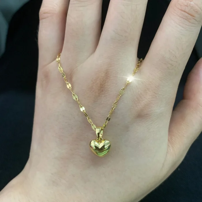 kf-Sf3407700b3cf4628a992725d7e365a8cg Stainless Steel Love Heart Necklace For Women 2025 New Trendy Lip Chain Simple Pendant Necklace Jewelry free shipping - Image 5