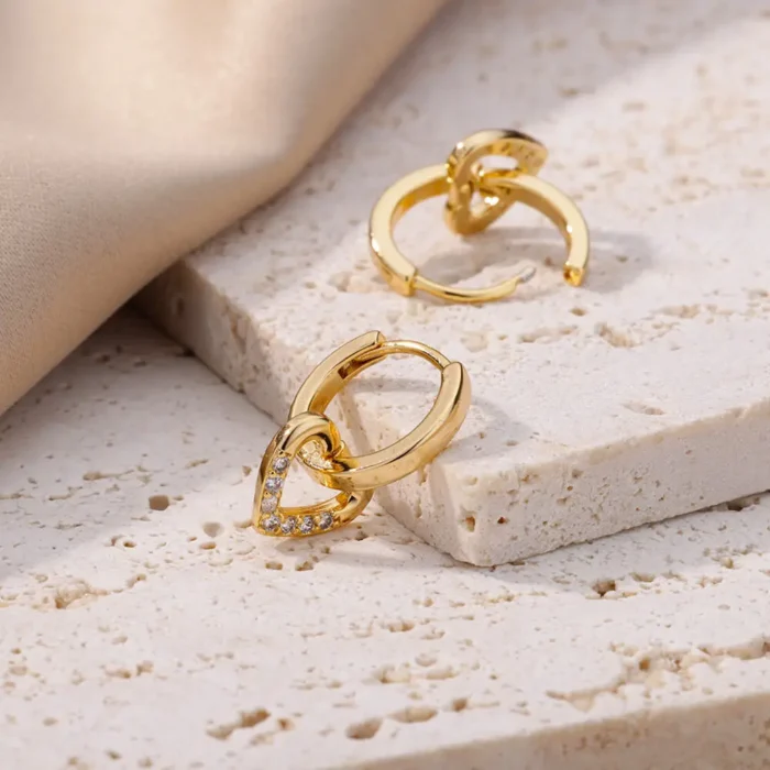 kf-Sf415283cb8aa4a37b8d74cdecf151559f Hollow Zircon Heart Earrings For Women Stainless Steel Gold Color Heart Earring Luxury Wedding Couple Jewelry Gift Free Shipping - Image 6