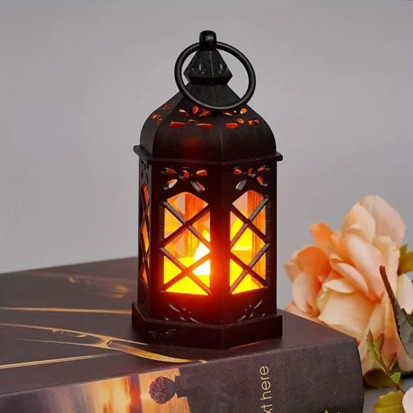 Retro Desktop LED Lamp, Creative Hexagonal Wind Lamp, Portable Candle & Horse Lamp, Atmosphere Decoration Gift - Image 3