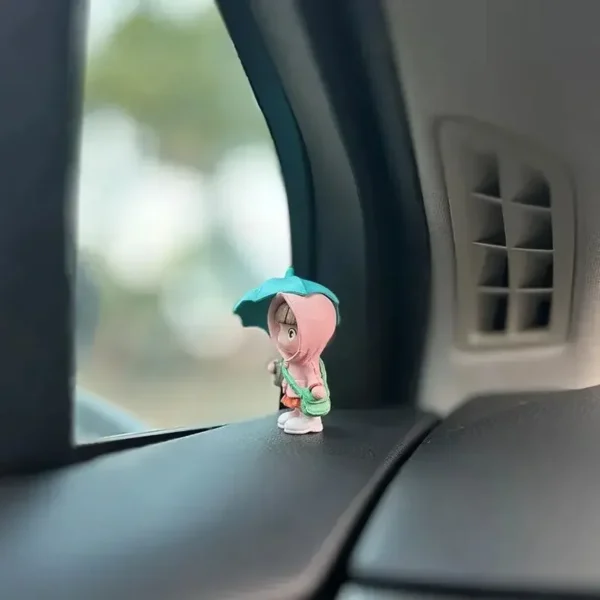 Car interior cute umbrella, action figures, automatic rearview mirror, Prada4pcs panel decoration - Image 2