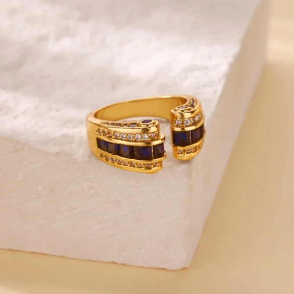 Gothic Stainless Steel Opening Finger Rings for Women Vintage Geometric Adjustable Finger Ring Trendy Punk Jewelry Gifts - Image 2