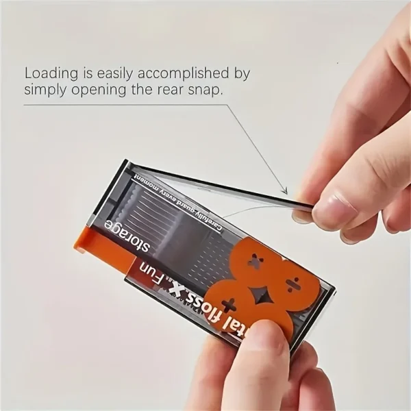 Portable Floss Dispenser Includes 10Pcs Floss Automatic Ejectable Floss Organiser Oral Care Press-on Disposable Flossing Sticks - Image 4