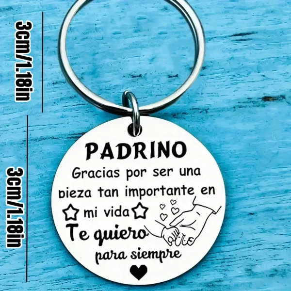 Stainless Steel Keychain,Godmother And Godfather Key Ring Gift,Funny Creative Key Chain With Key Buckle,Christmas Gift,Christmas - Image 2