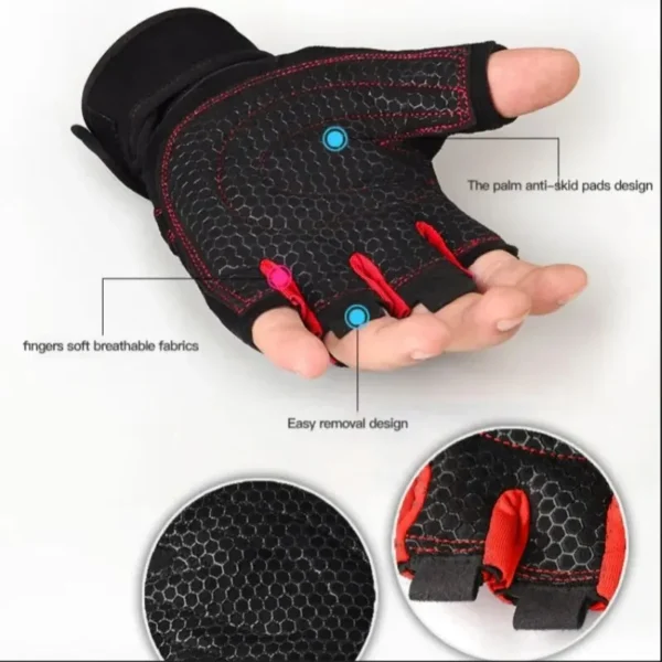 Fitness Half Finger Gloves Men And Women Wrist Guard Sports Dumbbell Riding Non Slip Horizontal Bar Exercise Training - Image 5