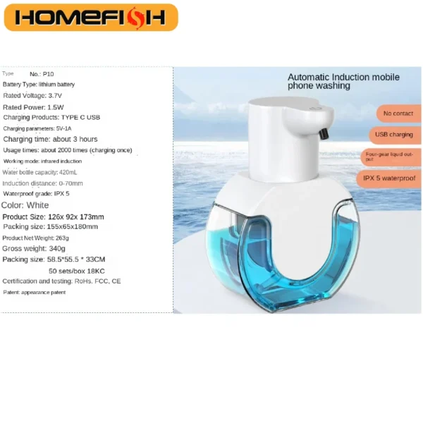 Smart Soap Dispenser 420ml Touchless Motion Sensor Washing Hand Device Wall-Mounted Liquid Soap Dispenser Liquid/Foam Model - Image 5