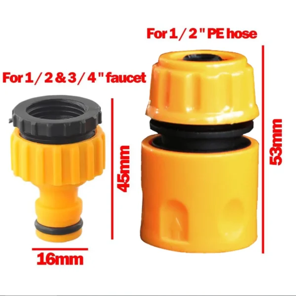 10pcs Hose Quick Connectors, 3/4 & 1/2 Inch Faucet Adapter for Garden Irrigation, Threaded Water Tap Connector - Image 2