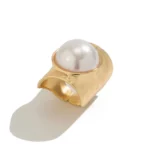 Ingemark Punk Exaggerated Irregular Metal Wide Open Adjustable Rings for Women Imitation Pearl Geometric Finger Ring Men Jewelry - Image 5