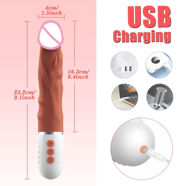 Real Simulation Dildo Vibrator for Women G Spot Vibrating Female Vaginal Stimulator Heating Adult Goods Sex Toys for Women - Image 6