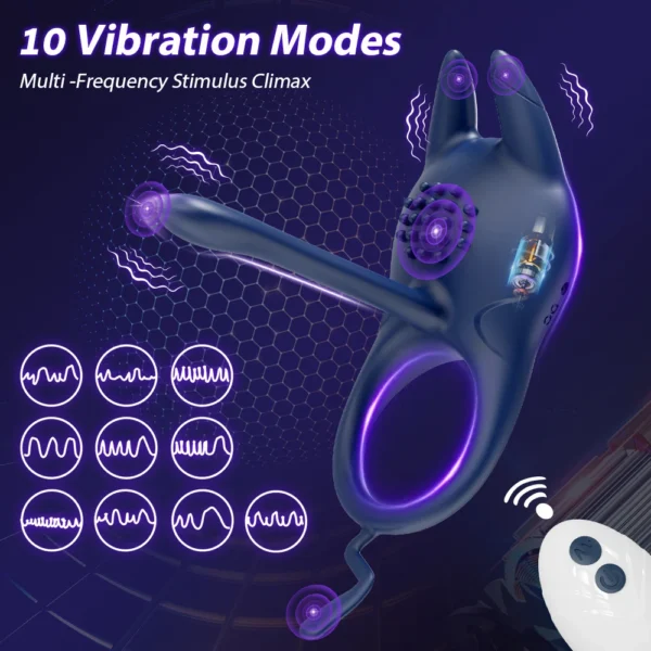 Remote Control Penis Ring Ejaculation Vibrator for Men Cock Ring Delay Clitoris Stimulation Penetration Sex Toy for Couple - Image 6