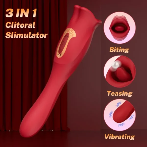 Tongue Licking Biting Vibrator for Women Oral Clitoris Nipple Anal Stimulator Vagina Massage Female Masturbator Adult Sex Toy - Image 3