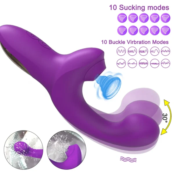 Powerful Sucking Dildo Vibrator for Women Female Clit Sucker Vacuum Clitoris Stimulator Finger Wiggling Vibrator Adult Sex Toy - Image 3