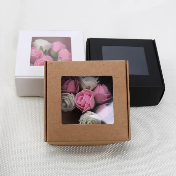 Get 50pcs Kraft Paper Candy Box Handmade DIY Soap Jewelry Gift Storage Packaging Bag Home Christmas Party Favor Wedding Decoration - Image 2