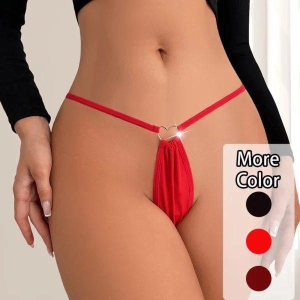 Hot Sale New Fashion Sexy Women G-string Low Rise T-back Intimate Lingerie Comfort Female Thongs Love Design Underwear Panties - Image 1