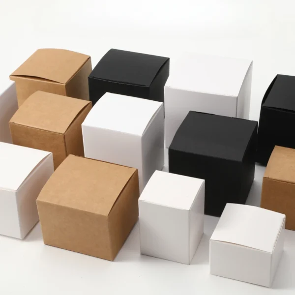 Get 10pcs Kraft Paper Box for Gift and Products Small Empty Cardboard Packaging Box Square Gift Paper Box - Image 2