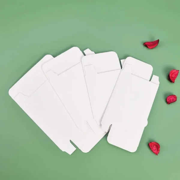 Get 50pcs Flat Style White Paper Box Universal Rectangle Small Carton Double Insert Box 3cm Width Gift Packaging Boxes - Image 2