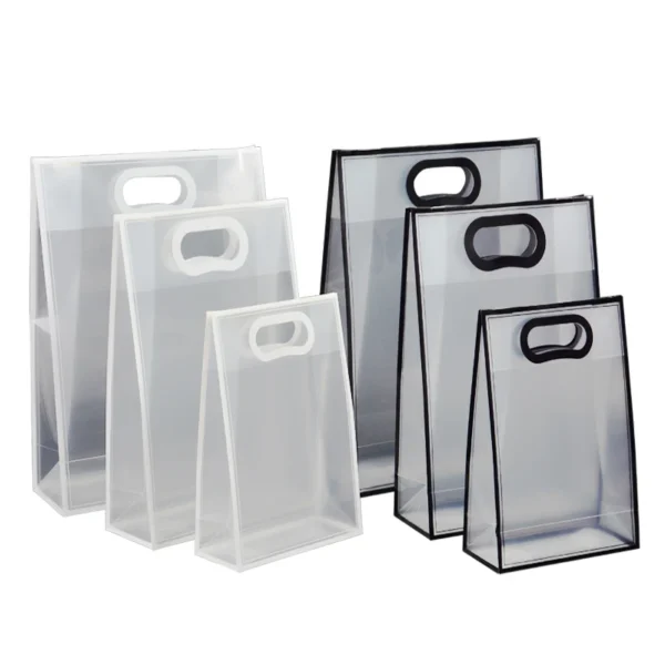 Get 10pcs Transparent Gift Bags For Wedding Birthday Baptism Party Candy Souvenir Cosmetics Package Bag Plastic Handbag Shopping Bag - Image 6