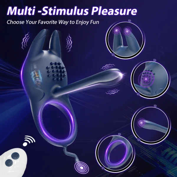 Remote Control Penis Ring Ejaculation Vibrator for Men Cock Ring Delay Clitoris Stimulation Penetration Sex Toy for Couple - Image 5