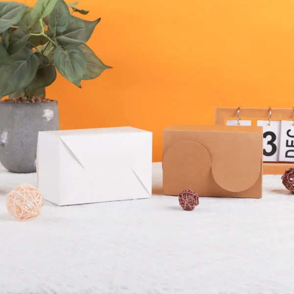 Get 10/20/50pcs White Cardboard Kraft Paper Box Candy Packaging Box Biscuits Pastries Baking Packaging Gift Box - Image 4