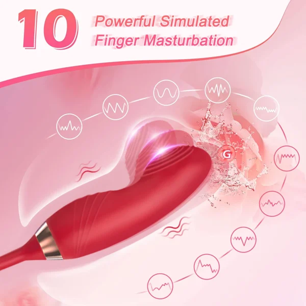 Rose-Sucking Vibrator for Women Swing Dildo Clit Sucker Nipple Clitoris Stimulation Vibrators Female Sex Toys for Adults - Image 6