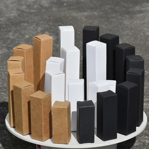 Get 50pcs White Paper Tube Packaging Box Blank Rectangular Cardboard Box for Lipstick Perfume Essential Oil Bottle Packing Boxes - Image 2