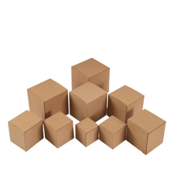 Get 10/20pcs Square Empty Corrugated Mug Box Three-layer Kraft Paper Packaging Box Small Express Packing Box - Image 2