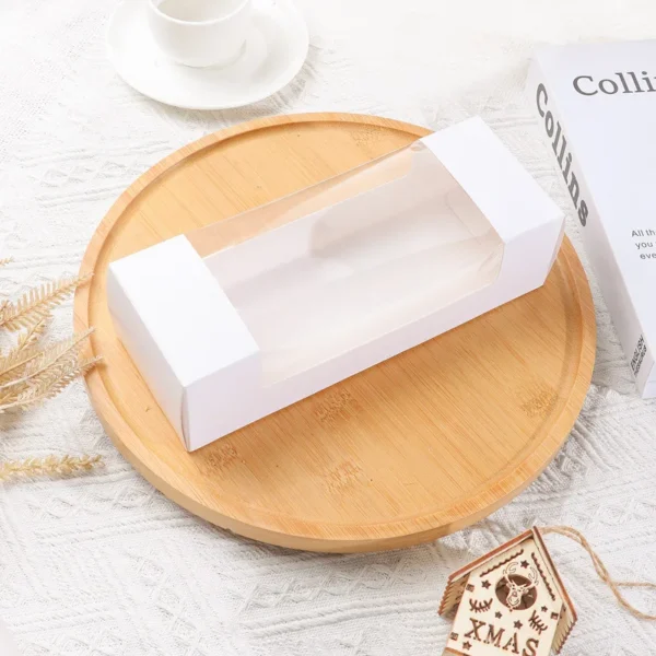 Get 10/20/50pcs White Window Packaging Box Gift Toy Socks Universal Paperboard Box Paper Packing Box for Tart Bread Biscuit Pastry - Image 2
