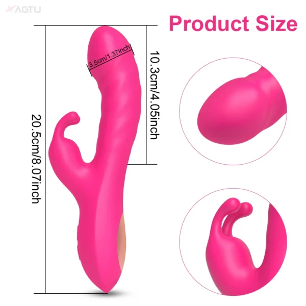 Rabbit Vibrator for Women Clitoris Stimulator Silicone G-spot Powerful 2 in 1 Dildo Female Masturbation Sex Toys Adult Goods - Image 2