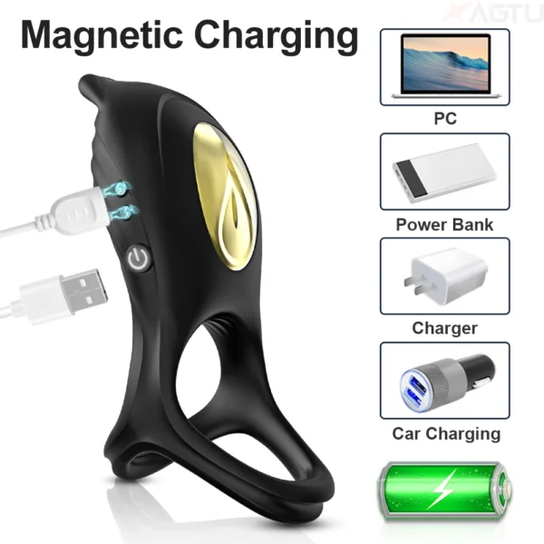 Sucking Vibrating Cock Ring for Men Delay Ejaculation Female Clit Stimulator Remote Control Penisring Sex Toy for Couple - Image 3