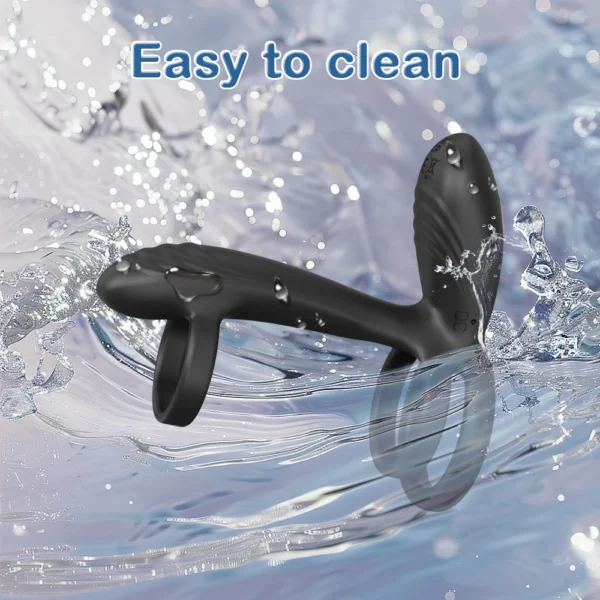 Remote Control Dual Penis Ring Vibrator for Men Delay Time Prostate Massager Cock Rings Twisting Vibrating Sex Toy for Men - Image 3