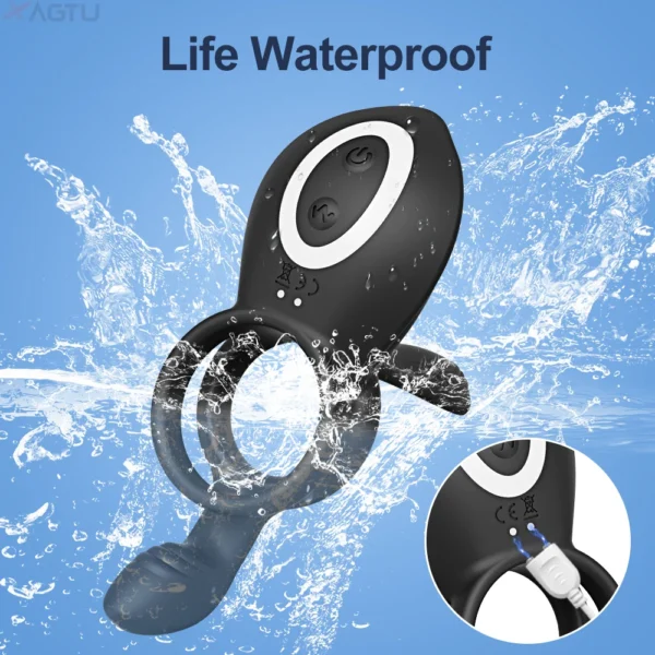 Couple Vibrator Cockring with Dual Motor Remote Control Cock Penis Ring Adult Sexy Toys for Men Delay Ejaculation Penisring - Image 3