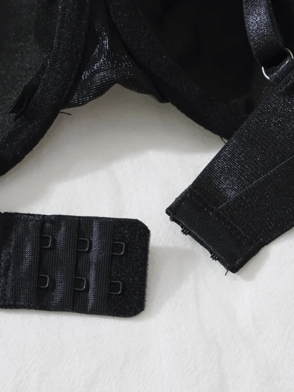 New Fashion Women Sexy Bras And Skirts Set Leather Adjustable Shoulder Strap Underwear Breathable Erotic Lingerie Ruffle Skirt - Image 6