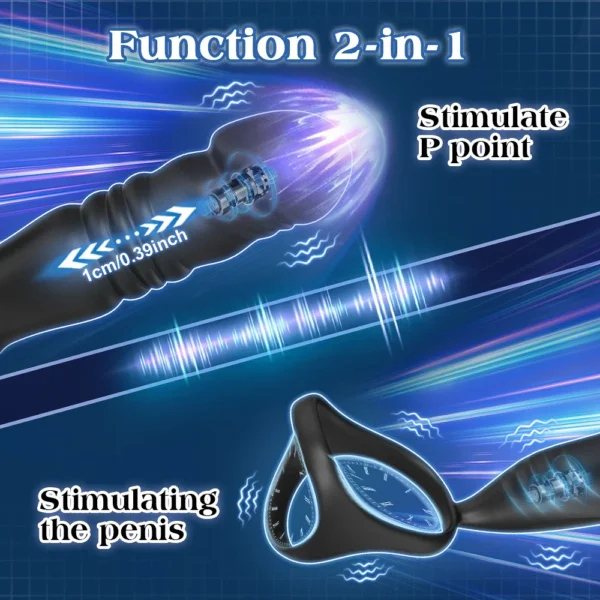 Male Thrusting Vibartor Prostate Massager APP Control Vibrator for Men Delayed Ejaculation Cork Ring Butt Plug Sex Toy for Adult - Image 5