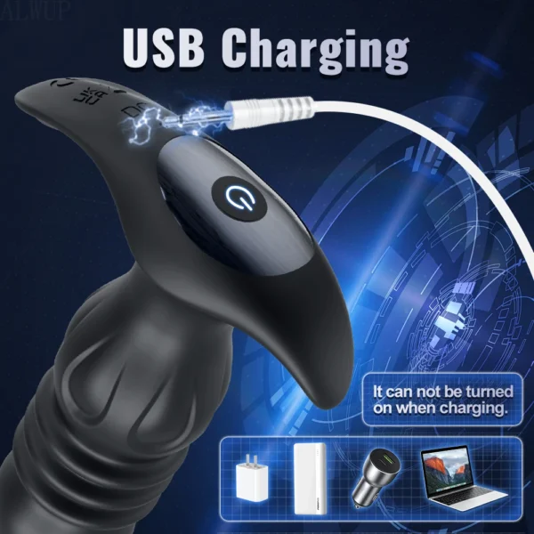 APP Wireless Thrusting Anal Vibrator for Men Prostate Massager Male Prostate Stimulato Vibrator Telescopic Sex Toy for Women - Image 3