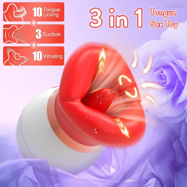 Sucking Vibrator for Women with Tongue Licking Clit Sucker Oral Nipple Clitoris Stimulator Sex Toys for Women Masturbation - Image 2