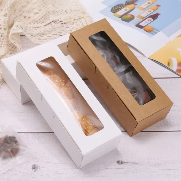 Get 10/20/50pcs Rectangle Transparent Window Packaging Box Candy Dessert Baking Cake Box For Wedding Birthday Baptism Party Gift Box - Image 4