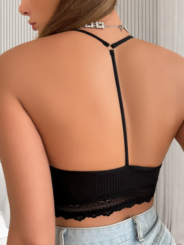 Women Sexy Camisoles Backless Tanks Lace Mesh Brassiere Female Ribbed Women Bras Fashion Breathable Women Underwear Lingerie - Image 2