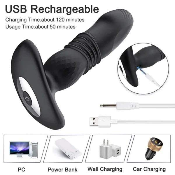 APP Control Vibrator Telescopic Vibrating Anal Plug Remote Control Sex Toy for Adult Anal Dildo Male Prostate Massager Anal Plug - Image 3