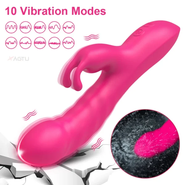 Rabbit Vibrator for Women Clitoris Stimulator Silicone G-spot Powerful 2 in 1 Dildo Female Masturbation Sex Toys Adult Goods - Image 4