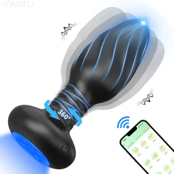 APP Control Rotation Butt Plug for Men Women Wiggle Anal Vibrator Gay Anal Plug with LED Adult Sex Toy for Couples Sex Supplies - Image 6